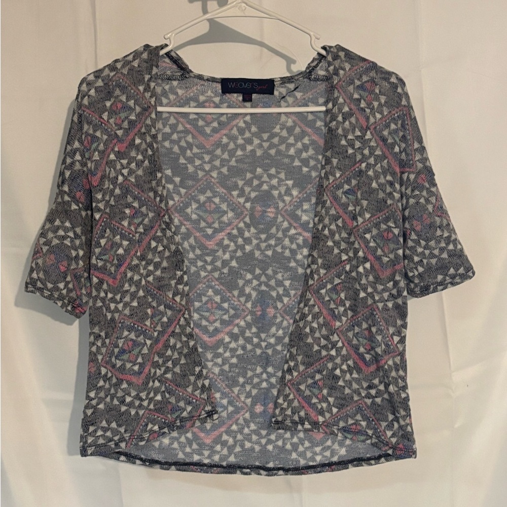 Weavers Light Cardigan with Elbow-Length Sleeves